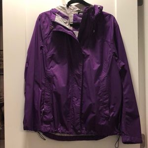 Purple L.L. Bean rain jacket